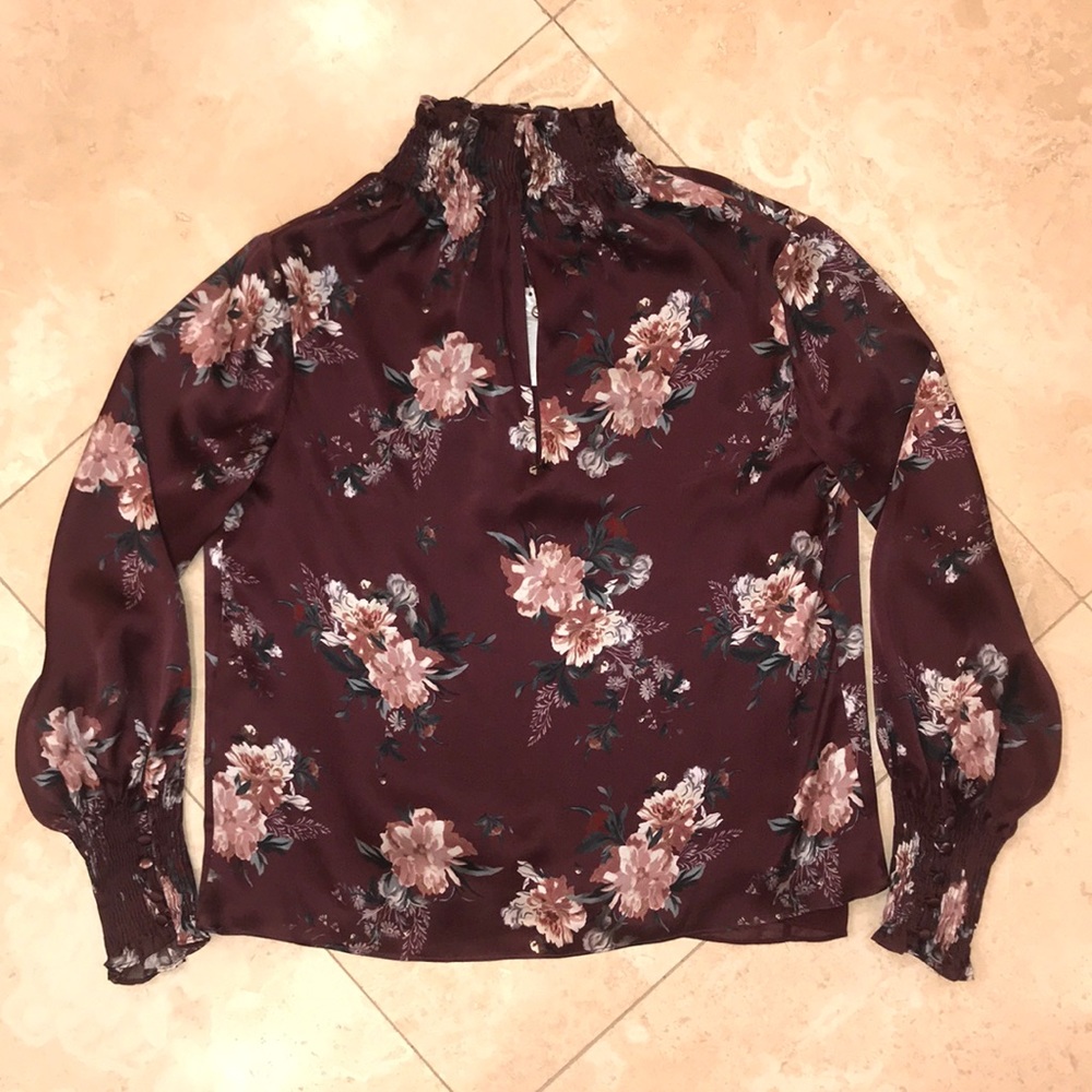 NWT!!! Intermix “Evelyn” Smocked Silk Blouse